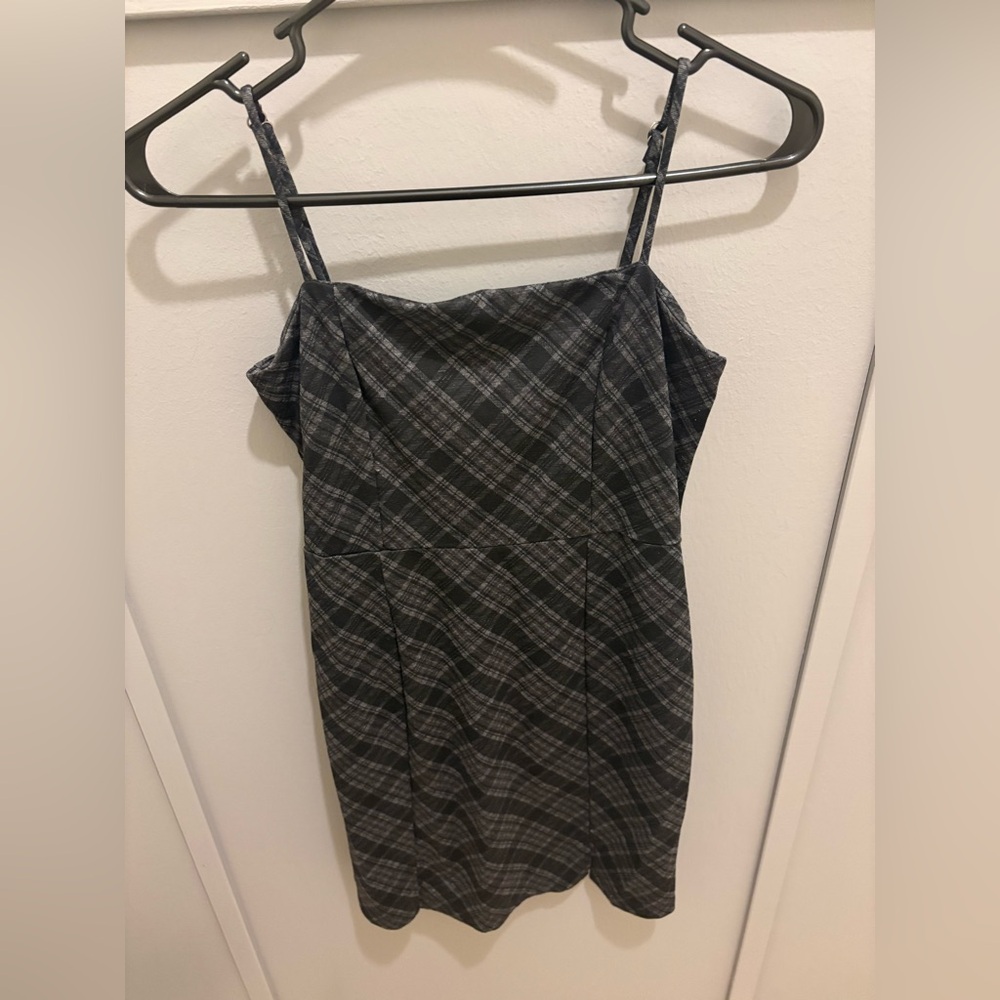 Altar’d State Black Plaid Mini Dress
